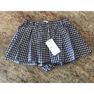 Caroline Constas Gingham Pleated Shorts